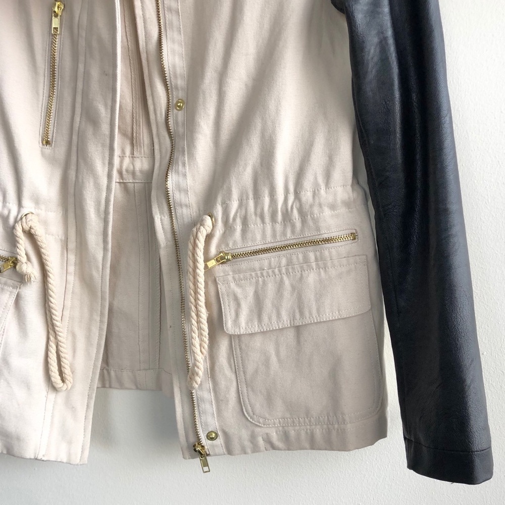 Canvas & Faux Leather Jacket - Picture 2 of 7